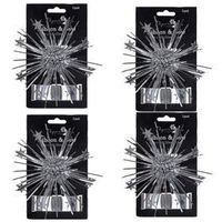 Gift Wrap Bows and Curling Ribbon PaperCraft 4 Pack (Silver)