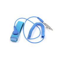 Geesatis 2 PCS Anti-Static Wrist Strap Equipped with Adjustable Grounding Wire for Sensitive Electronics Anti Static Wrist Straps (Blue)