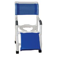 MJM International 118-3TW-A Standard Shower Chair with Elevated Leg Rest, Royal Blue/Forest Green/Mauve