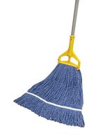 24 oz Blue Poly-Cotton Blend Wet Mop Head - Loop End - 1ct Box - RW Clean - Restaurantware