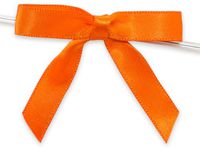 ORANGE 2" Pre-Tied Satin Bowswith 4-1/2" Twist Ties~ 3/8" ribbon 20 unit, 12 pack per unit.