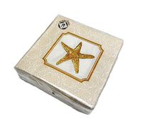 Nautical Gold Starfish 3 ply Lunch Paper Napkins 40 Count
