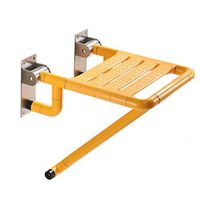 Bath stool Wall Mount Ergonomic Shower Chair Folding Shower Seat Shower Bench Stainless Steel Bathroom Stool Shower Seating Chair with Support Leg for Senior, Disabled, Handicap, Elderly Pregnant Wome