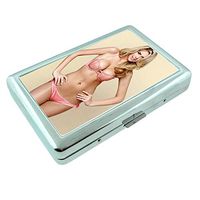 Manchester Pin Up Girls Britain UK London S8 Silver Cigarette Case Metal Wallet Id Holder King & 100's 4" X 2.75" RFID Protection
