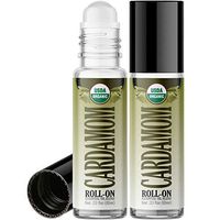Organic Cardamom Roll On Essential Oil Rollerball (2 Pack - USDA Certified Organic) Pre-diluted with Glass Roller Ball for Aromatherapy, Kids, Children, Adults Topical Skin Application - 10ml Bottle
