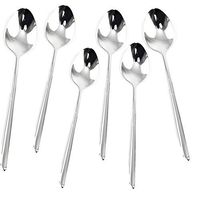 Ximkee 8 Pieces, Korean Stainless Steel Rice Spoon/Soup Spoon/Coffee Spoon - Long-Handled Great Circle (Spoons)