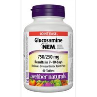Webber Naturals Triple Strength Glucosamine with NEM® Natural Eggshell Membrane, 750/250 mg, 60 Tablets