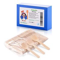 Mini Wooden Spoons 4" Disposable Square End Spoon, Tasting and Sampling Yogurt Ice Cream Dessert Organic Sugar Scrubs Scoops, Compostable Birch Wood (Pack of 200)