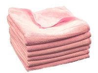 Microfiber Multi-Purpose Cleaning Towels Perfect for Kitchens, Dishes, Car Care, Dusting, Drying Rags, Large 16" x 16", Bundle Set of 48 - Baby Pink