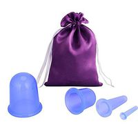 4PCS Vacuum Therapy Cupping Cups Set Silicone Cupping Devices Anti-cellulite Vacuum Massage Cups For Facial And Full Body With Gift Bag(Blue)