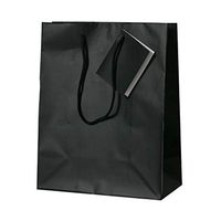 JAM PAPER Gift Bags with Rope Handles - Medium - 8 x 10 x 4 - Black Matte - Bulk 100 Bags/Pack