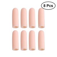 VORCOOL 8 PCS Soft Silicone Gel Finger Cots Finger Sleeves Support Breathable Elastic Thumb Brace Protector