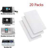 CPAP Filters for ResMed S9, ResMed AirSense 10, ResMed AirCurve 10, AirStart, Disposable Universal Replacement Filter (20 Pack）