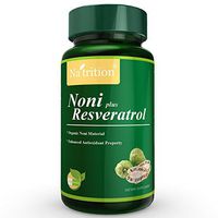 Natrition Organic Noni Extract Plus Trans-Resveratrol Capsules, antioxidant, Anti-Aging - 60 Veggie Capsules