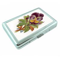 Perfection In Style Metal Silver Cigarette Case Vintage Flowers Design 012