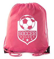 Soccer Party Favors | Soccer Drawstring Backpacks for Birthday Parties, Team events, and much more! - 6PK Pink CA2500SOCCER S4