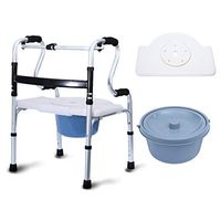 Walking Frame with Toilet Chair Adjustable Height Walker for Elderly, Seniors, Handicap, Disabled Max 180 Kg(400 lbs)