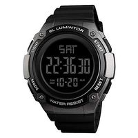 Outdoors Running 5ATM Waterproof Military Watches,Men's Digital Sports Watch, Outdoor 12H / 24H Time Military Watch Backlight 100/1 Stopwatch Calendar Date Plastic Watch with Rubber Strap