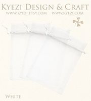 [Kyezi Design & Crafts] 4x6 Inch Sheer Organza Gift Candy Bags (50 Bags, White)