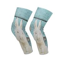 Knee Sleeve Rabbits in The Basket Easter Wooden Egg Full Leg Brace Compression Long Sleeves Pads Socks for Meniscus Tear, Arthritis, Running, Workout, Basketball, Sports, Men and Women 1 Pair