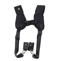 Quick Rapid Carry Comfortable Neck Strap Sling Double Dual Shoulder Belt for Digital SLR DSLR Camera Black