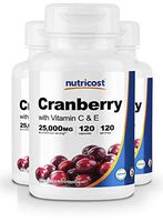 Nutricost Cranberry Extract 25,000mg (120 Servings) 3 Bottles with Vitamin C & E