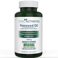 Organic Flaxseed Oil 1,000 mg Omega-3, Immune System Booster with Omega 3,6,9 from Natural ALA, Supports Healthy Heart, Hair, Skin and Nails, 100 Rich Liquid Softgels Per Bottle