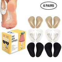 (12 Pieces) Arch Support Shoe Inserts for Flat Feet | Thicken High Arch Support Insoles for Men and Women | Reusable Gel Arch Pads for Plantar Fasciitis by BelugaCare