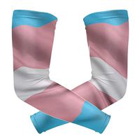 Waving Transgender Pride Flag Arm Sleeves Elbow Support Combat UV Protection for Men Women Running Golf Cycling 1 Pair