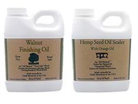Chalk Mountain Brushes & Waxes 16oz Walnut Oil Food Safe Finisher and 16oz Hemp Seed Furniture Sealer Citrus Scented Sealer. Preserves and Beautify Painted and Unfinished Wood