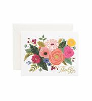 Juliet Rose Thank You Note Cards by Rifle Paper Co. -- Set of 8 Cards and Envelopes