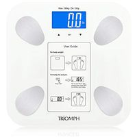 Triomph Body Fat Scale, Digital Bathroom Scale Body Composition Analyzer with Backlit LCD for Body Weight, Fat, Water, Muscle, BMI, Bone Mass and Calorie, 10 Users, 400 lbs Fat Loss Monitor, White