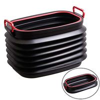 PSATO 37L Foldable Water Bucket Collapsible Camping Storage Container with Carrying Handle Trash Can for Outdoor Fishing/Car Washing/Traveling/Hiking/Boating