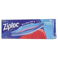 Ziploc Double Zipper Freezer Bags, 9 3/5 x 12 1/10, 1 gal, 2. 7mil, 28/Box, 9 BX/Carton