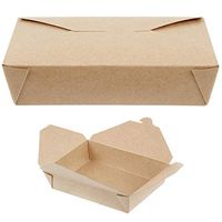 MM Foodservice Disposable Paper Take Out Boxes, Microwavable Take Out Containers, Leak and Grease Resistant Carryout, Takeout Food Box, 7 3/4 x 5 1/2 x 2 Inch, 49-Ounce Capacity (Kraft, 40)