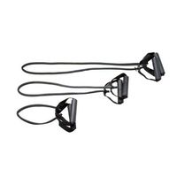 CanDo Exercise Tubing with Handles Full Body Set, Black, 18/36/48 Inch
