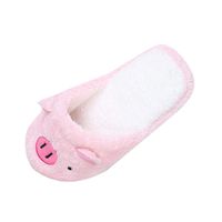 BIKETAFUWY Women's Lovely Pig Home Floor Soft Stripe Slippers Ladies Flip Flop Shoes 5.5-8.5 Pink