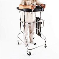 Yadianna Cozy Standing Walk Stand with Seat and Wheels, Rehabilitation Walking Assist Equipped Equipped for Limited Mobility Elderly with Disabled Stand Frame