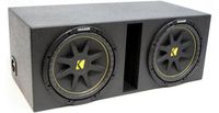 ASC Package Dual 10" Kicker Sub Box Vented Port Rhino Coated Subwoofer Enclosure C10 Comp 600 Watts Peak
