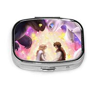 Pill Case How to Train Your Dragon Light Fury Toothless Pill Box Organizer Portable Travel Square Airtight Vitamin Pill Case for Purse Pocket Supplement Holder Medicine Container 2 Compartment