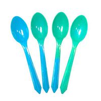 Color Changing Plastic Dessert Spoons - Changes From Blue to Green When Cold - Colorful Plastic Spoons - Frozen Dessert Supplies - Made in USA! 25 Count