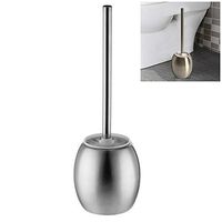 Windyus Toilet Bowl Brush and Holder Stainless Steel,Deluxe Toilet Cleaning Brush Set with Ball Holder