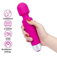 Mini Wand Massager Cordless Handheld Therapeutic Powerful Vibrate Waterproof Massager Wands with 20 Magic Modes 8 Speeds, Travel Massager Gift Personal Body Back Shoulder Massage (Rose Pink)