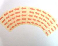 Minilabel 100 Labels , 20X10mm Arrow Shape , Pink , Removable / Low Tack Colour Code Stickers