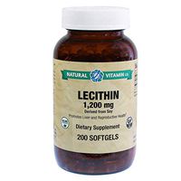 Natural Vitamin Co. - Lecithin 1,200 mg, Derived from Soy, Lecithin (from Soy), 200 Softgels, 6+ Month Supply, Gluten Free