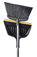 M2 Professional Hercules Heavy-Duty Industrial Angle Broom with Rubber Edge Dust Pan (Pack of 4)