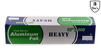 EcoQuality [3 Pack] Food Service Heavy Duty Aluminum Foil Roll (18 x 500) with Sturdy Corrugated Cutter Box - Great for Grill Use, Kitchen Wrap, Foil Wrap, Cooking, Cleaning (18 inch x 500 Feet)