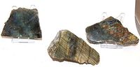 Labradorite Crystals Slice Set - One Side Polished and Raw Pieces - LABSL09