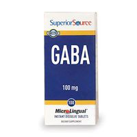 Superior Source Gaba 100 mg Sublingual Instant Dissolve Tablets - Calm, Anxiety, Stress Supplements - 100 Count
