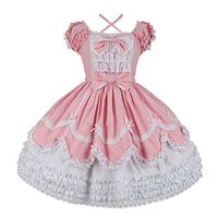 LONGDAY 1950s Bow Belt Vintage Classical Casual Party Swing A-line Tea Picnic Shirt Lolita Dress Lace Medieval Costume